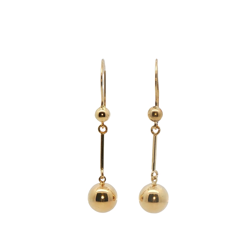 14k Yellow Gold Dangle Drop Earrings