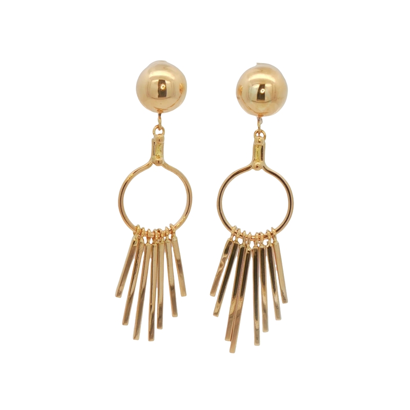 18k Yellow Gold Dangle Drop Earrings