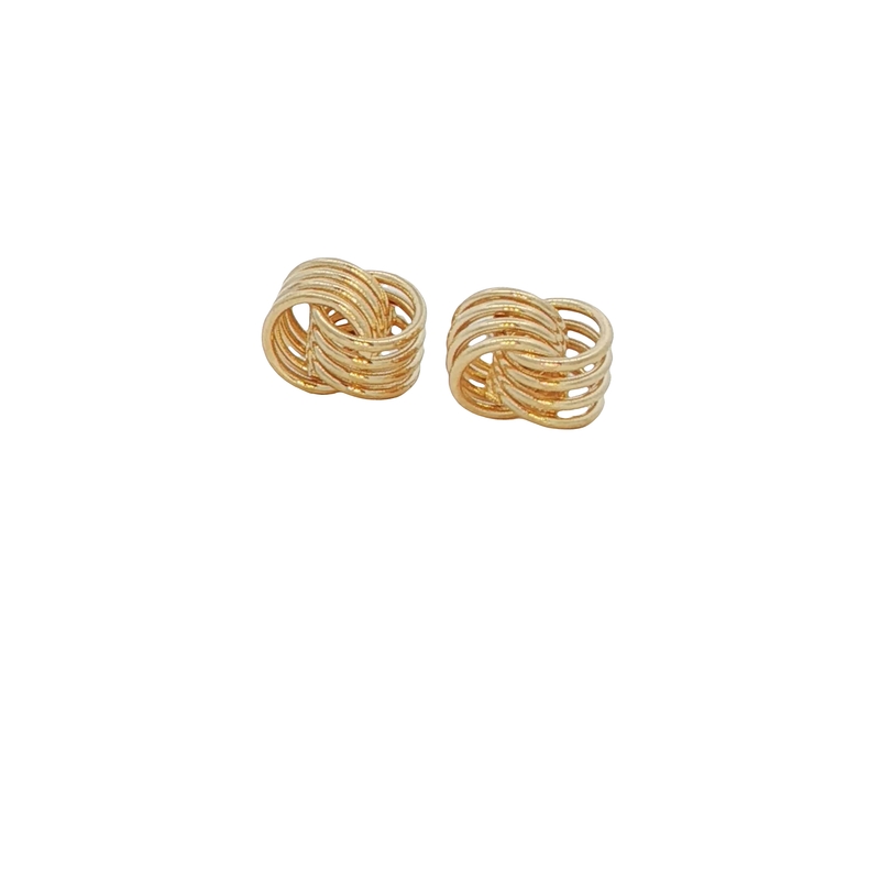 14k Yellow Gold Knot Stud Earrings