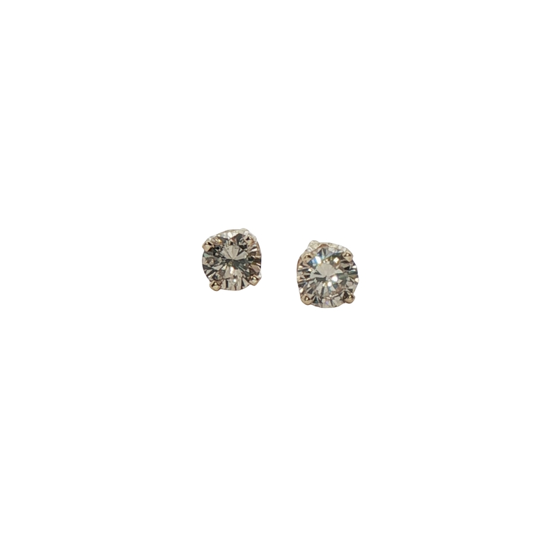 14k Yellow Gold Diamond Stud Earrings