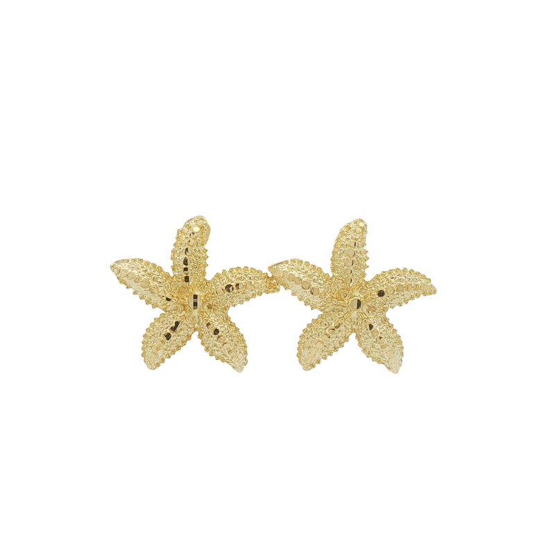 14k Yellow Gold Starfish Stud Earrings