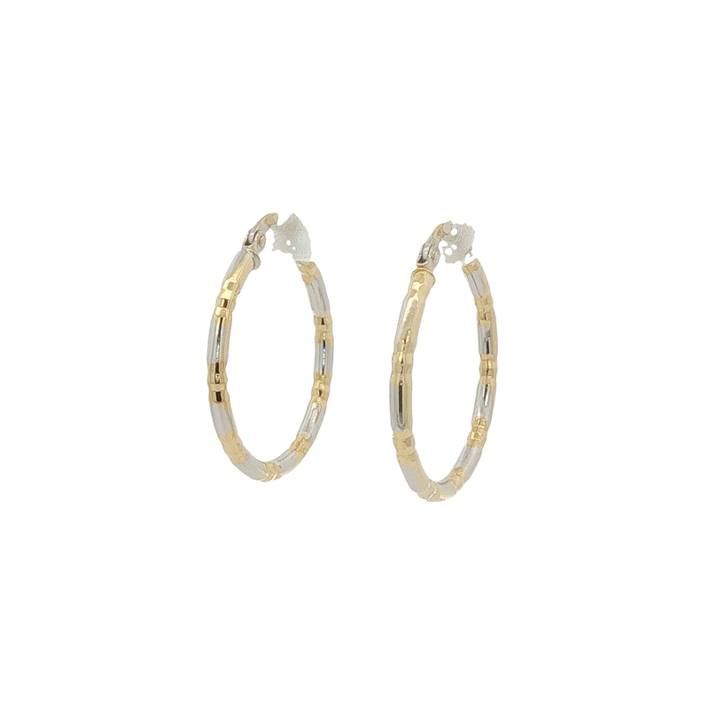 14k Two-tone Hoop Earrings