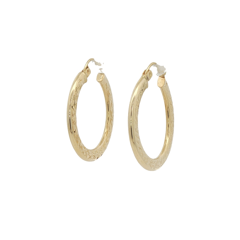 14k Yellow Gold Medium Hoop Earrings