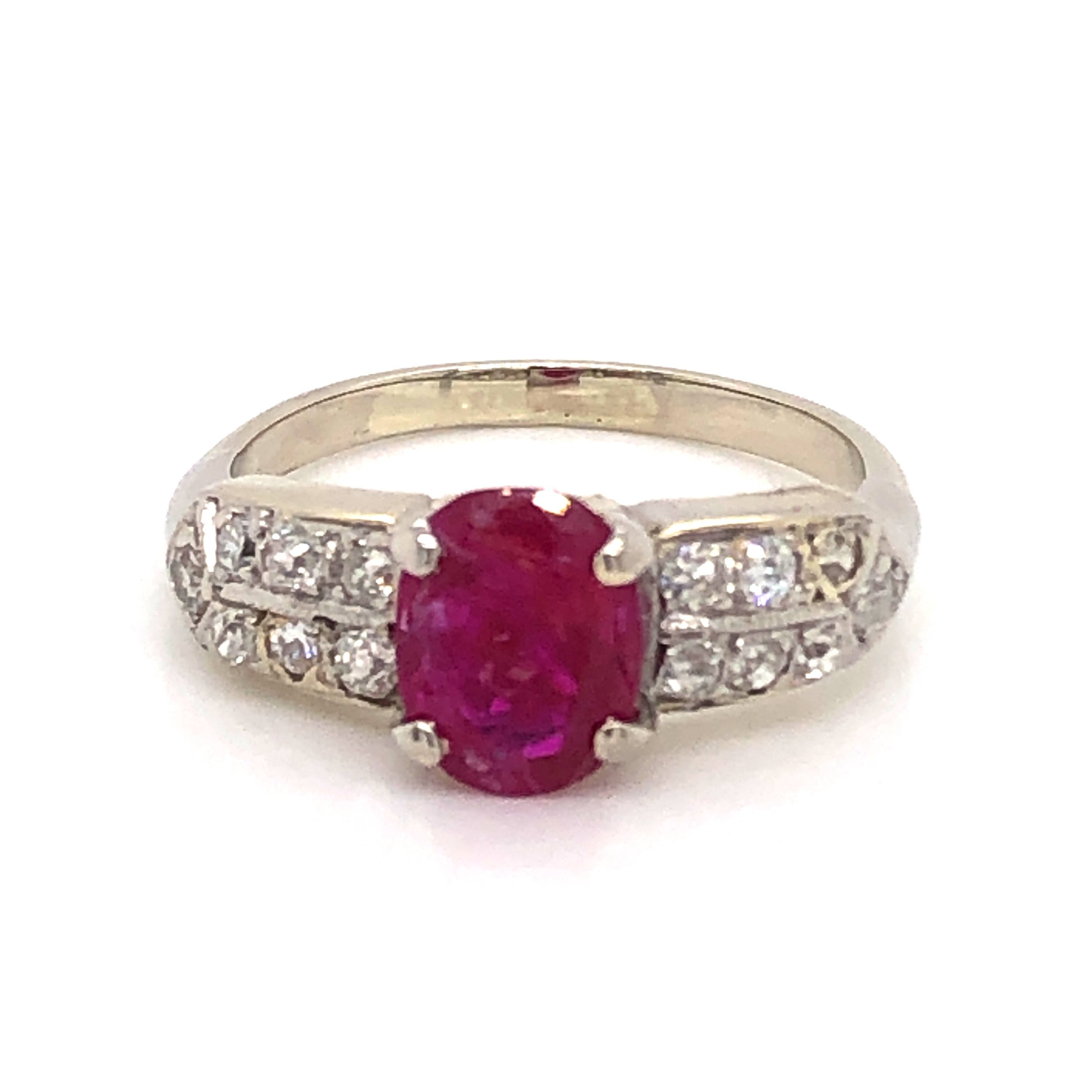 Platinum Ruby Ring