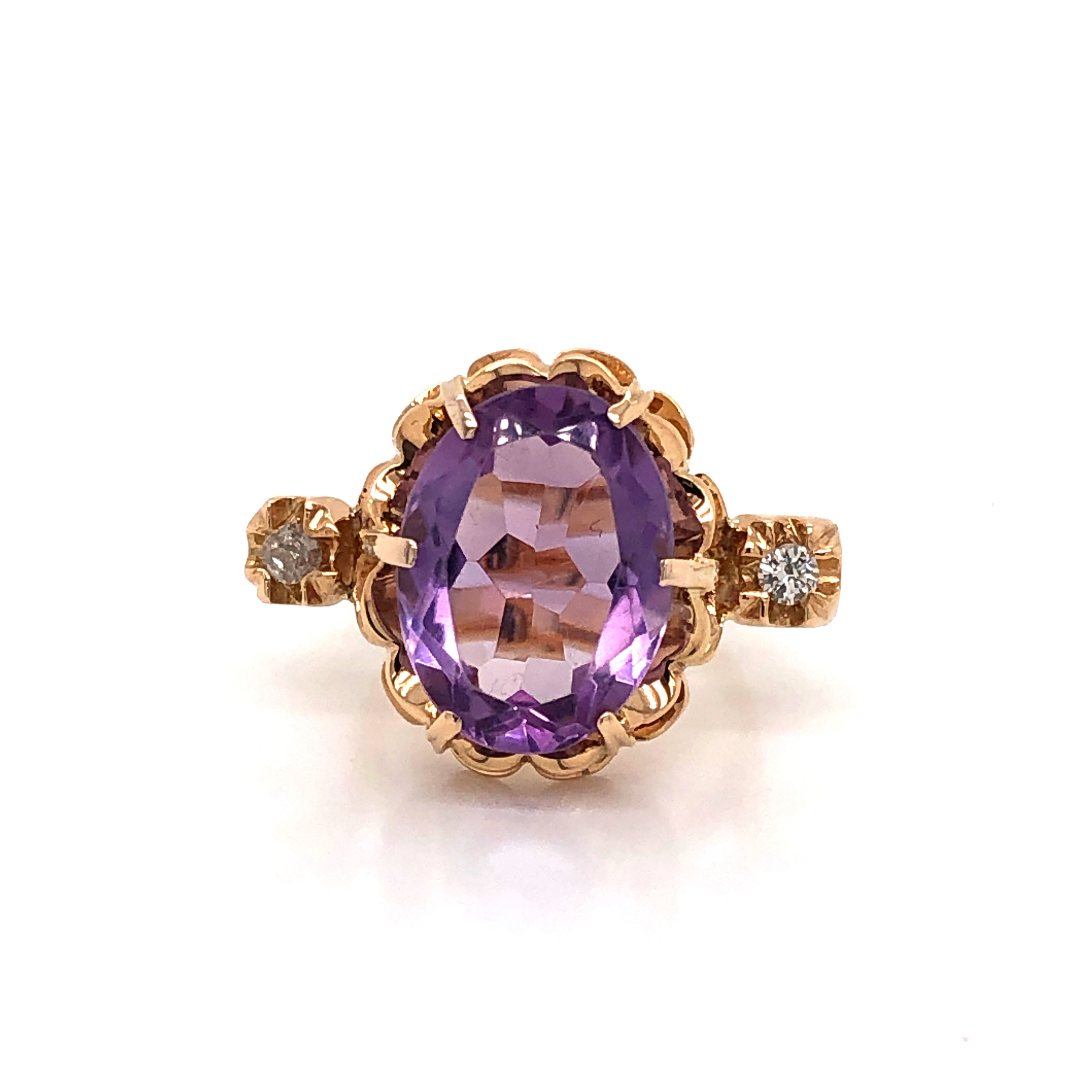 14k Rose Gold Amethyst Ring