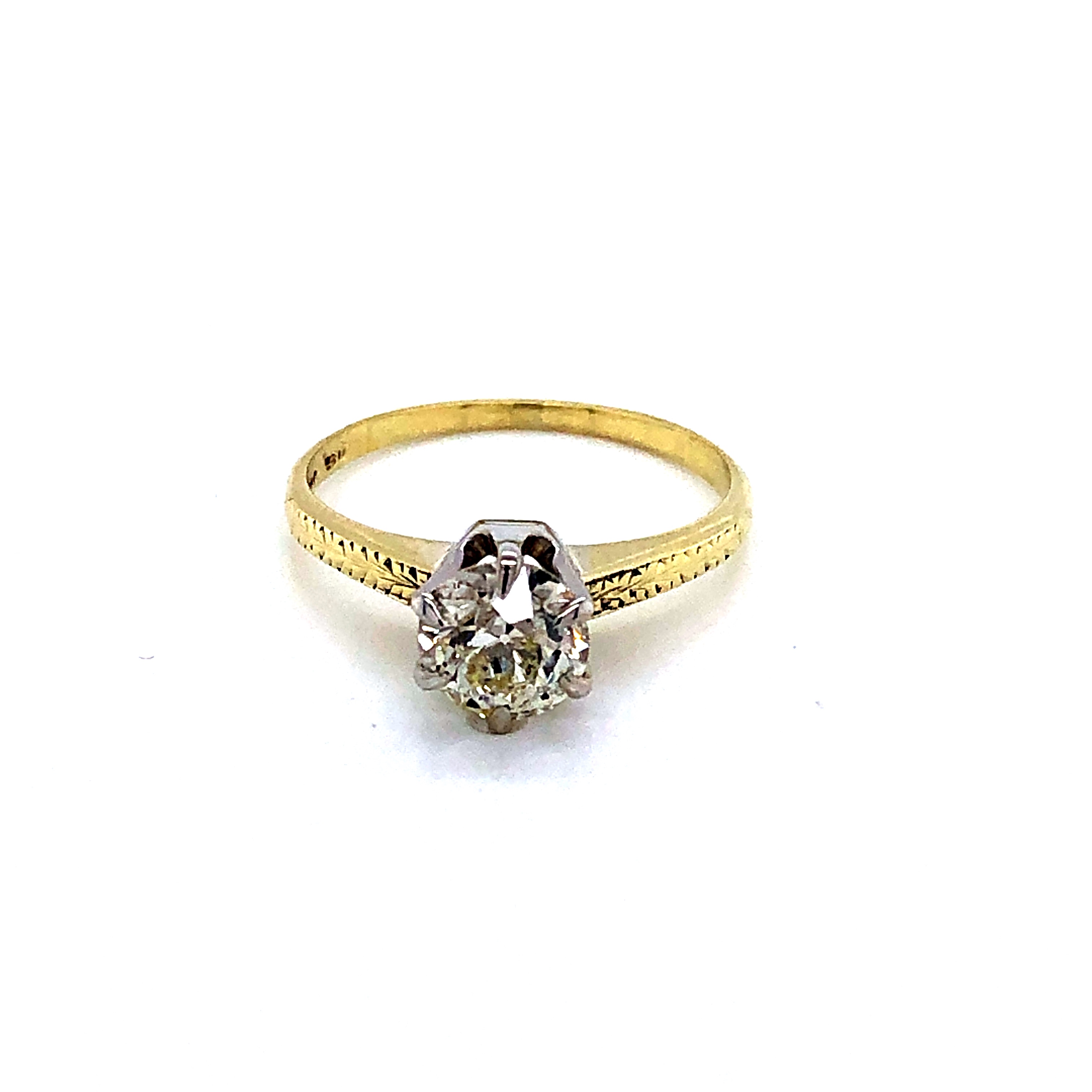 14k Yellow Gold Solitaire Engagement Ring