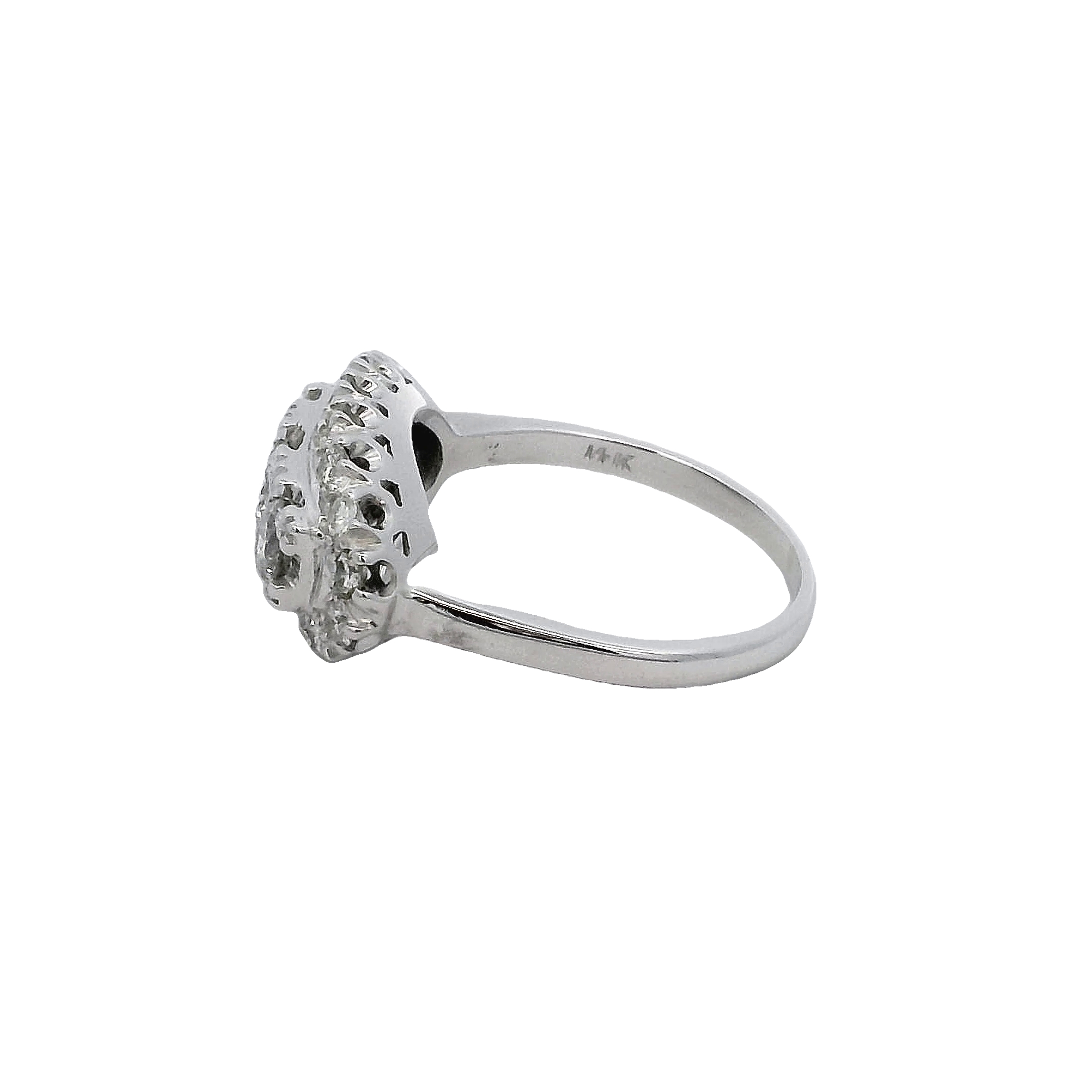 14k White Gold Diamond Estate Ring