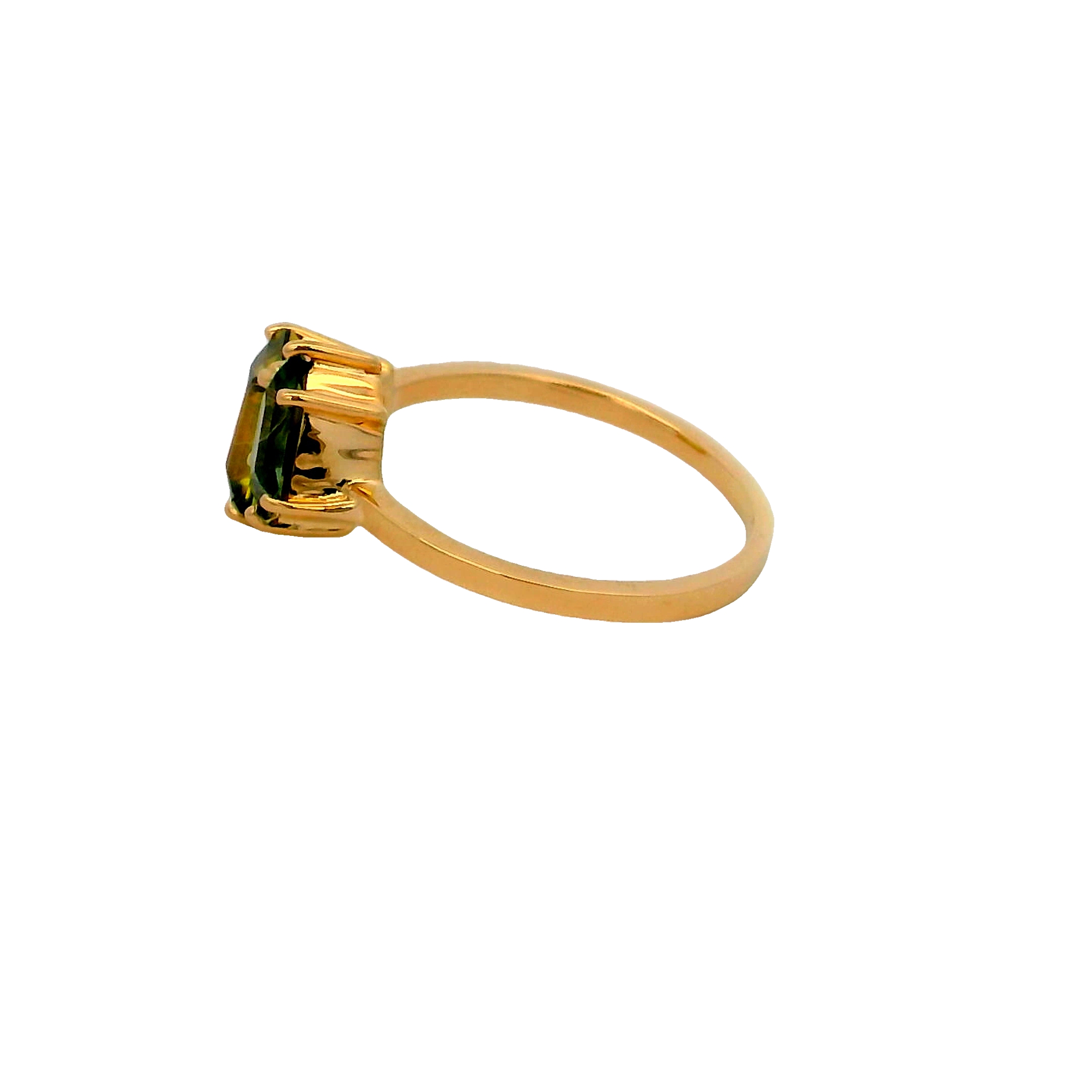 14k Yellow Gold Geometric Spinel Ring