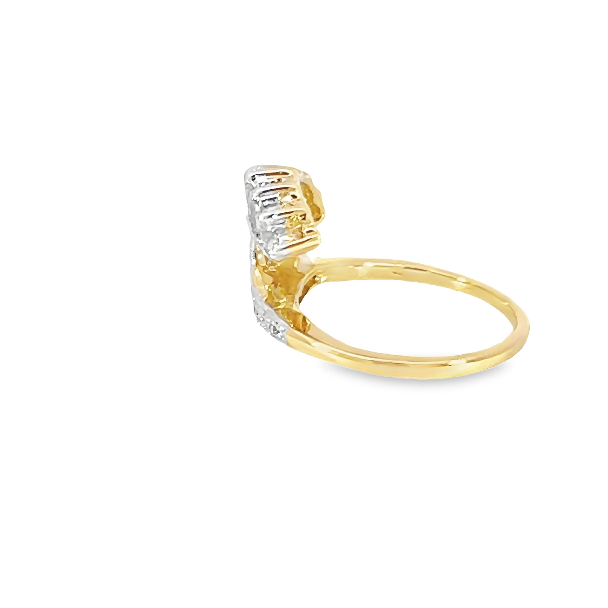 14k Yellow Gold Wrap Diamond Wedding Band