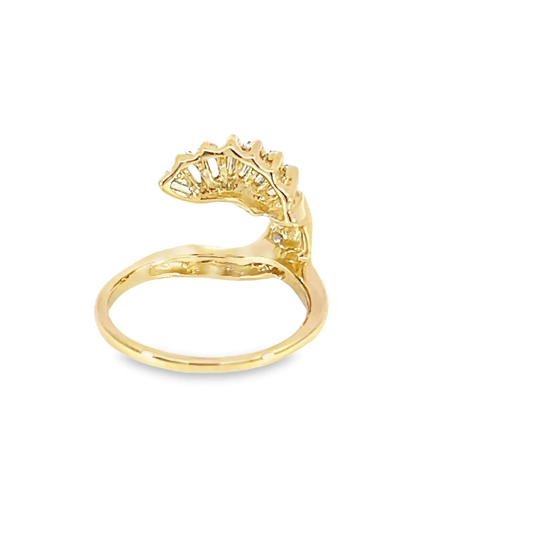 14k Yellow Gold Wrap Diamond Wedding Band