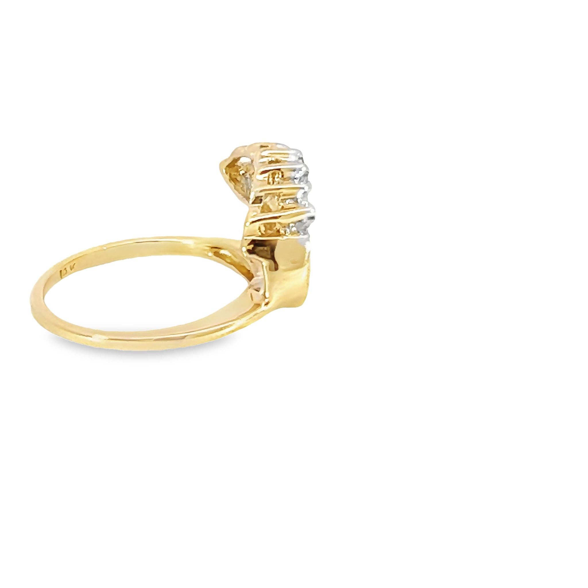 14k Yellow Gold Wrap Diamond Wedding Band