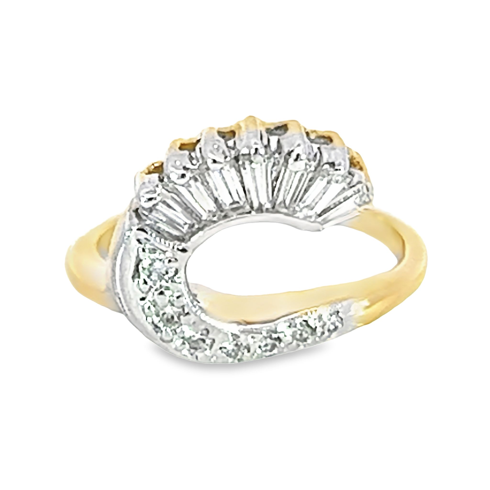 14k Yellow Gold Wrap Diamond Wedding Band