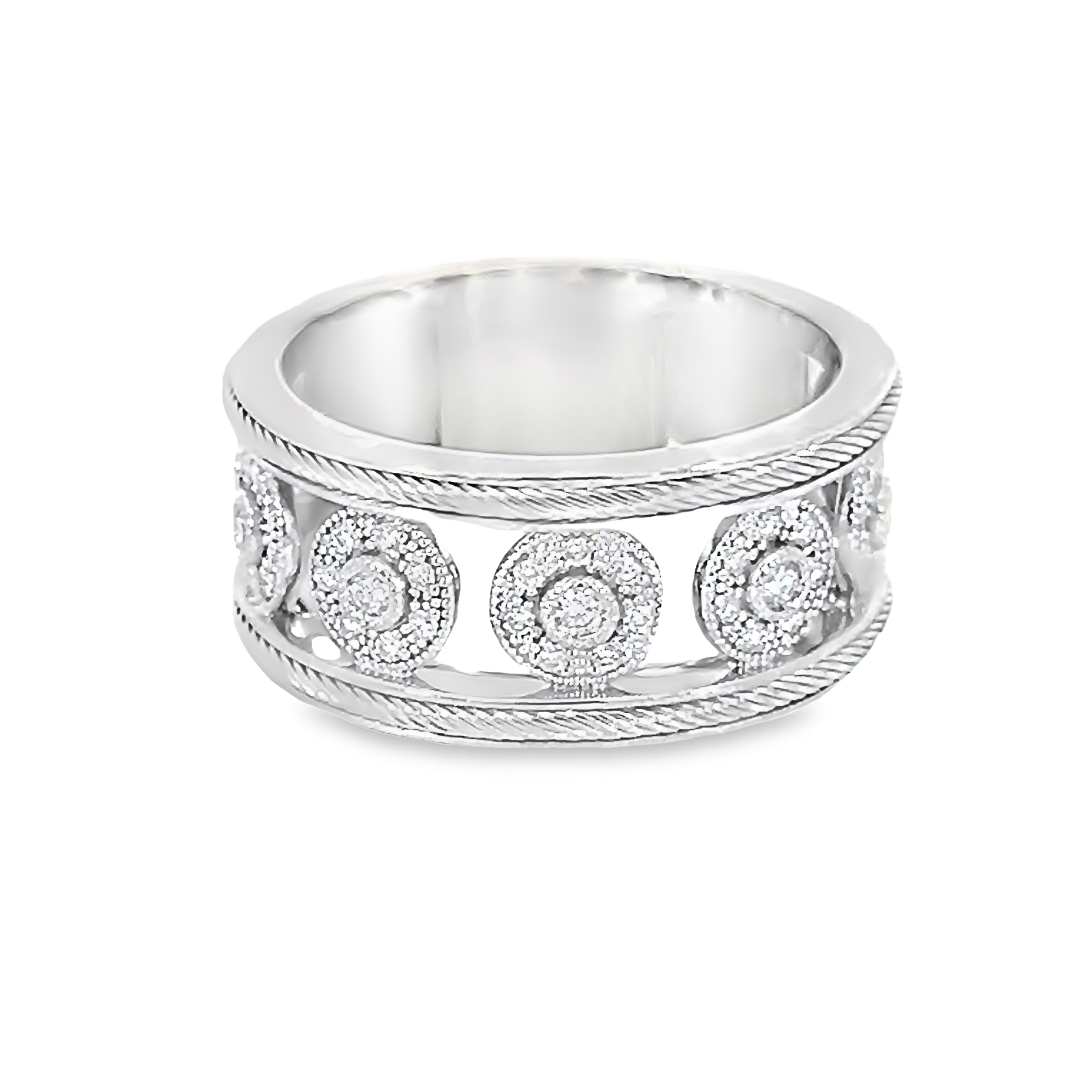 18k White Gold Diamond Band