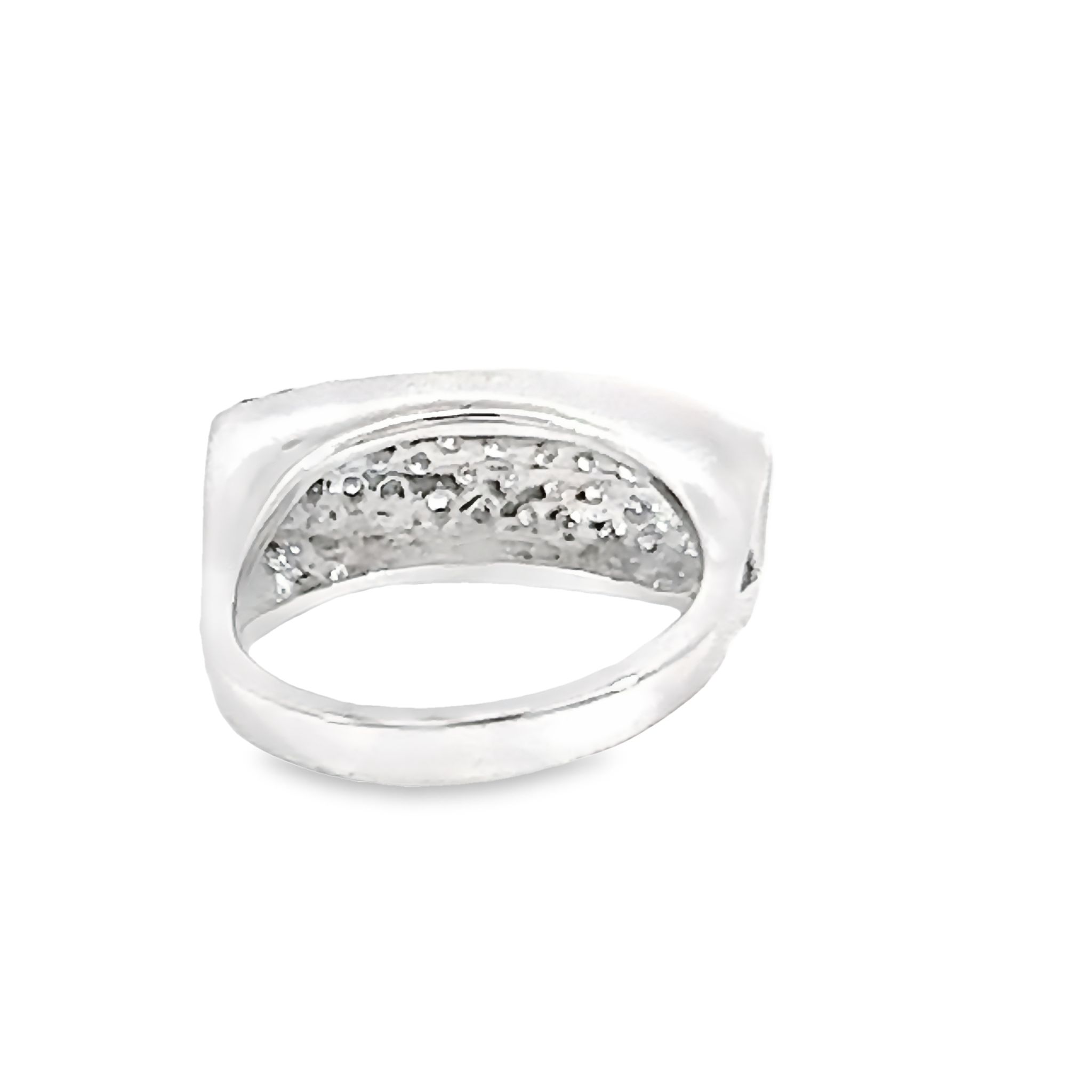 14k White Gold Clustered Diamond Ring