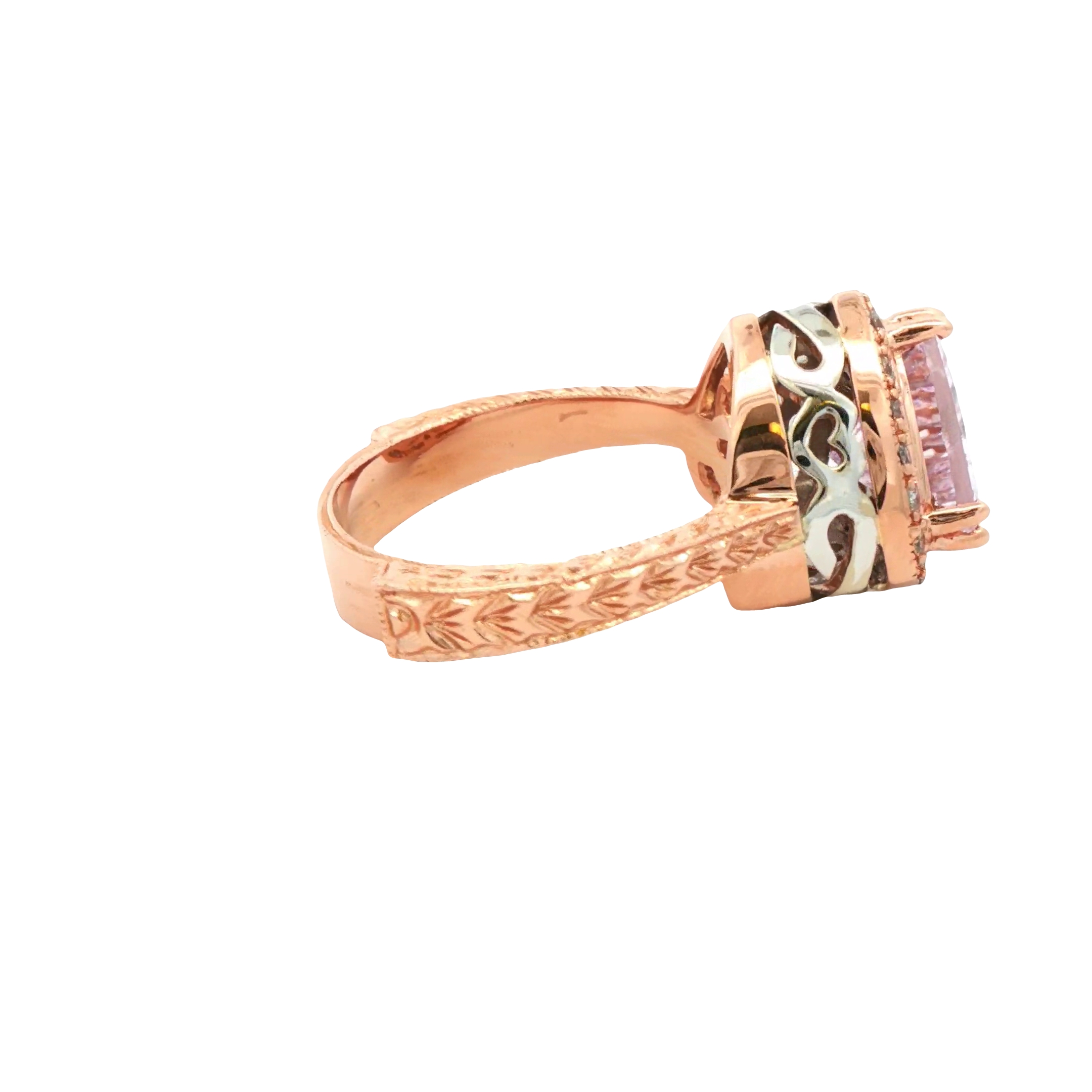 14k Rose Gold Topaz And Diamond Ring