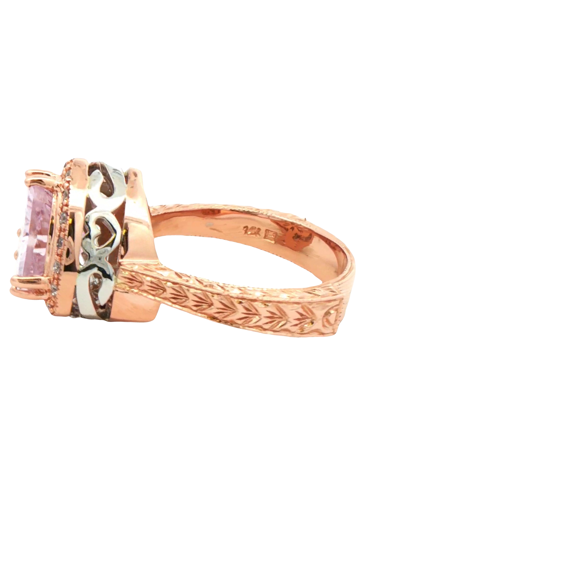 14k Rose Gold Topaz And Diamond Ring