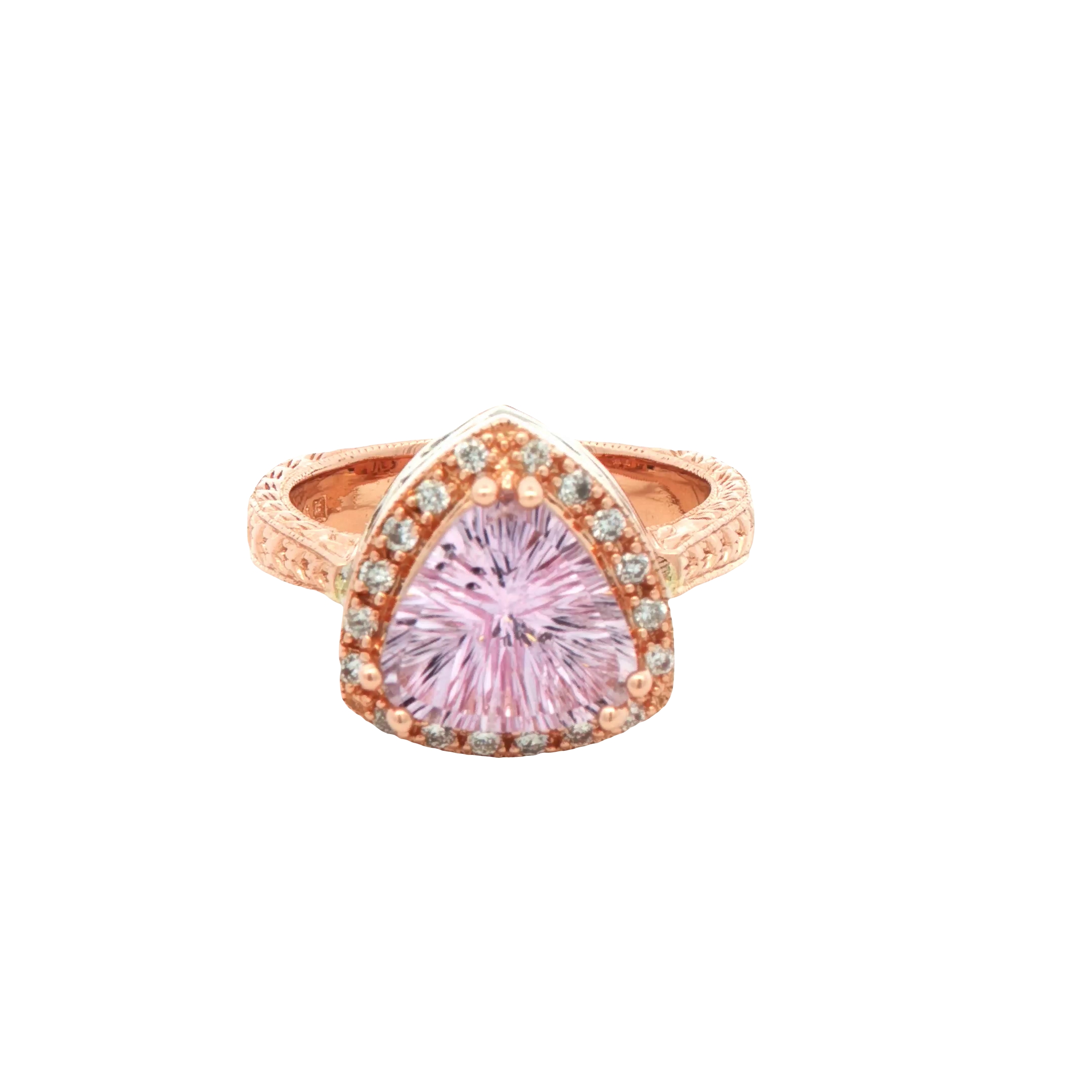 14k Rose Gold Topaz And Diamond Ring