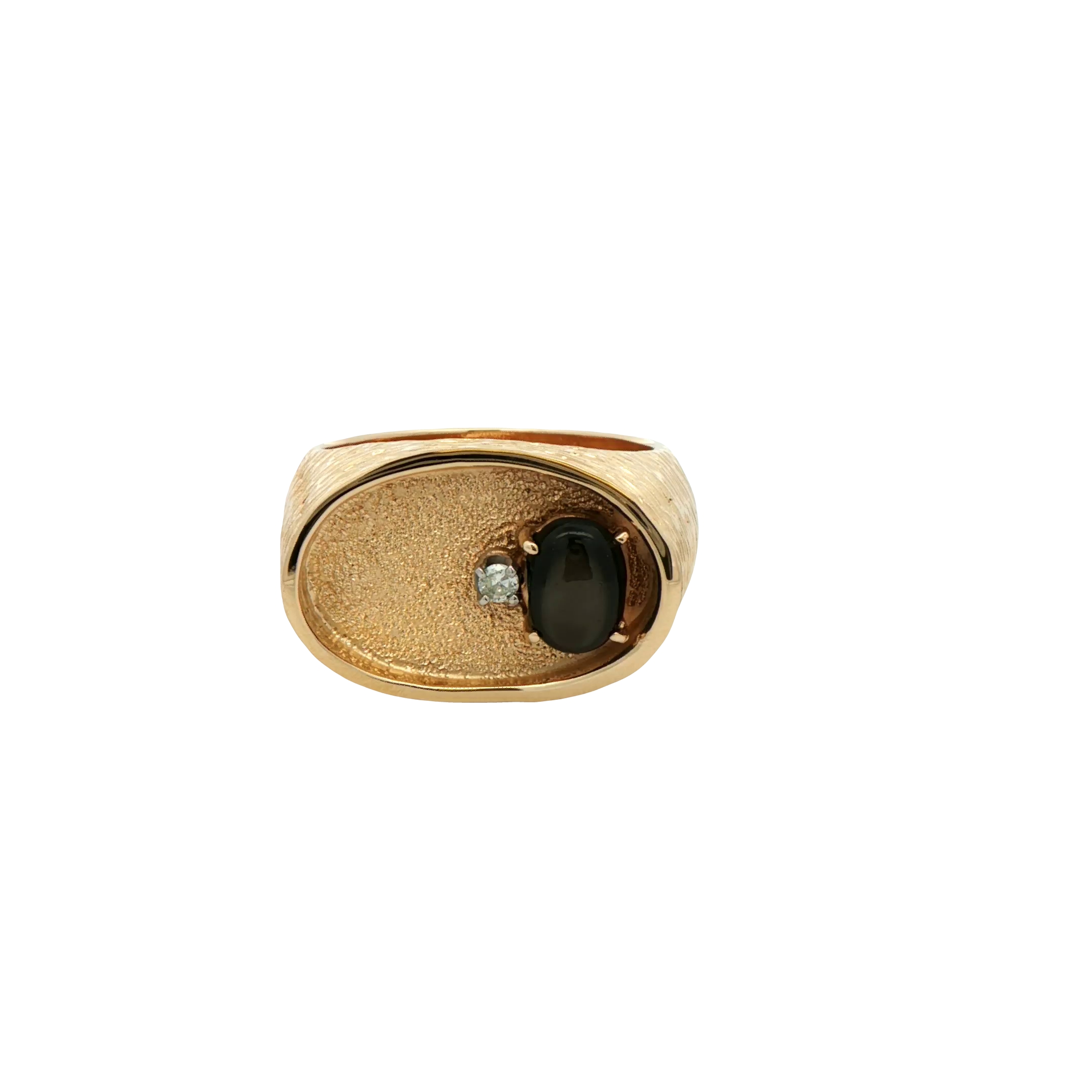 14k Yellow Gold Sapphire And Diamond Estate Ring