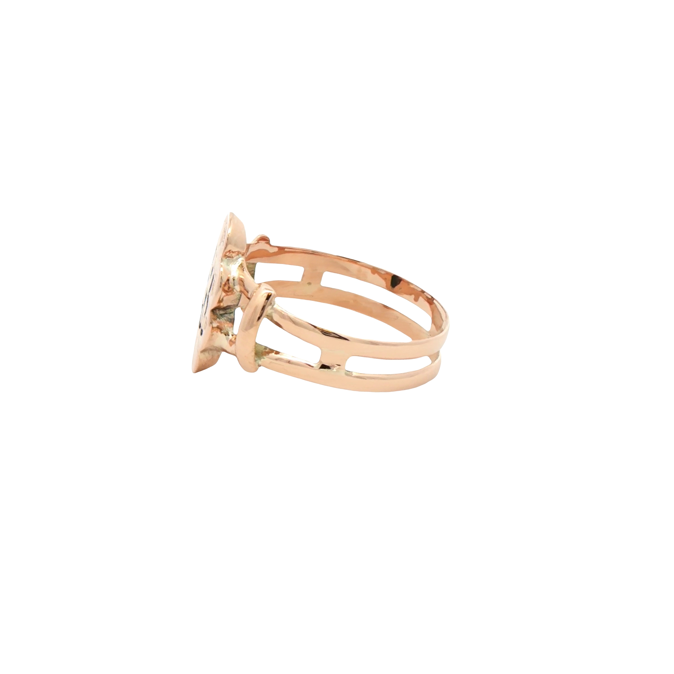 10k Yellow Gold Engraved Signet Ring