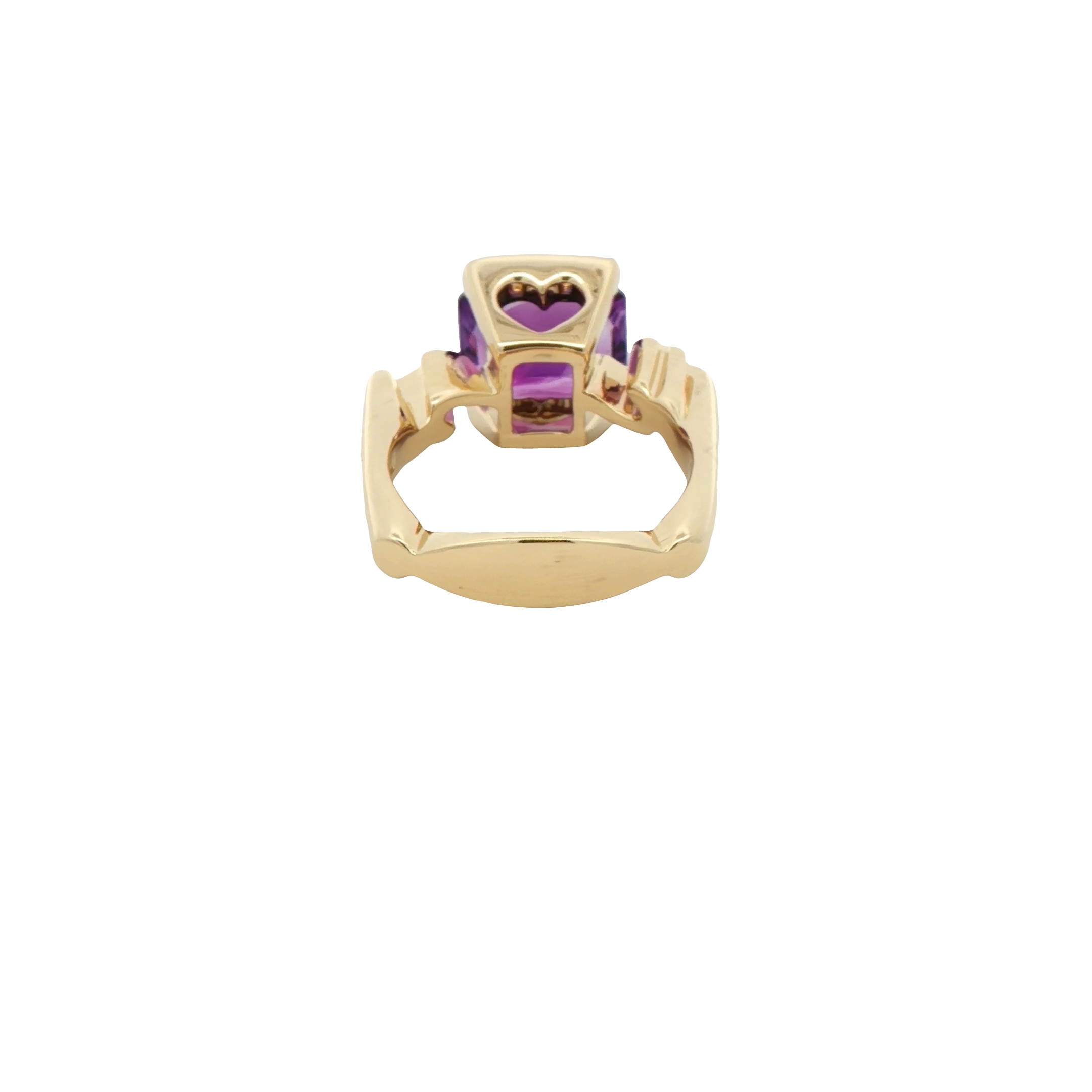 14k Yellow Gold Amethyst And Diamond Ring