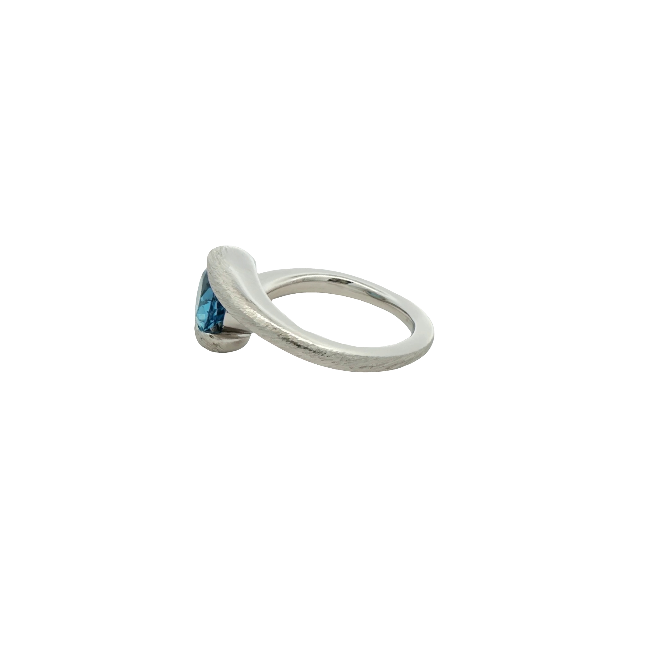 Platinum Blue Topaz Ring Bar