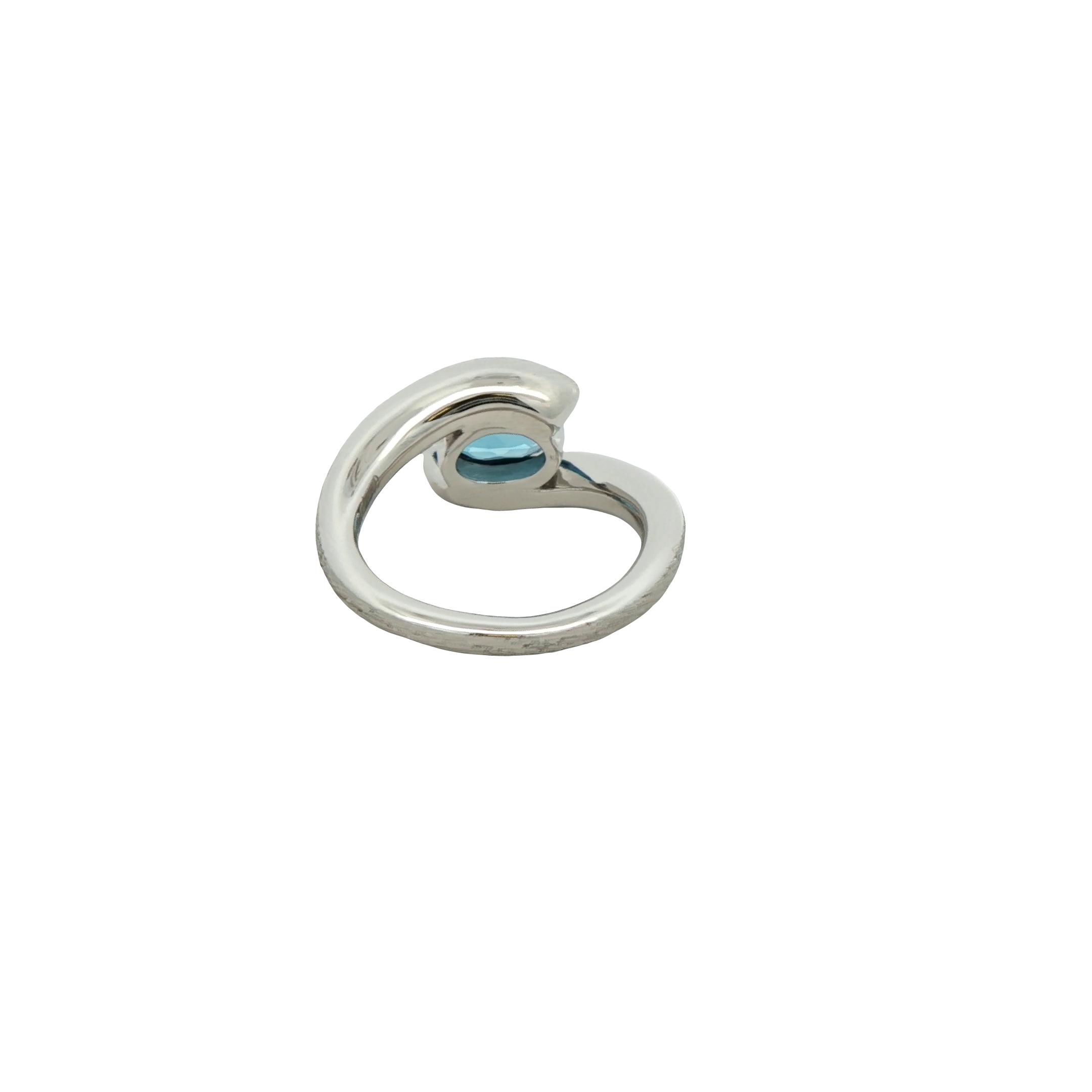 Platinum Blue Topaz Ring Bar