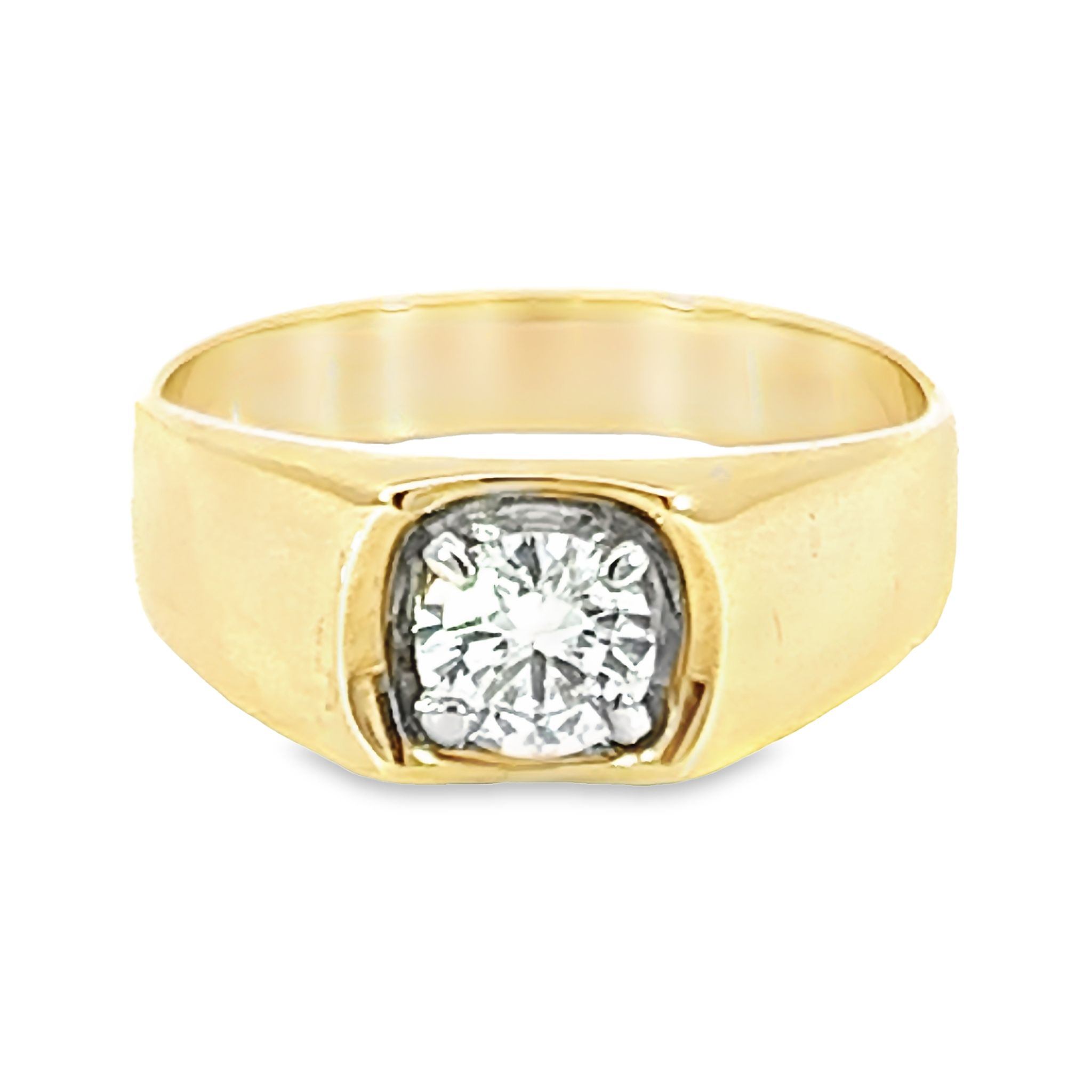 14k Yellow Gold Diamond Men's Ring