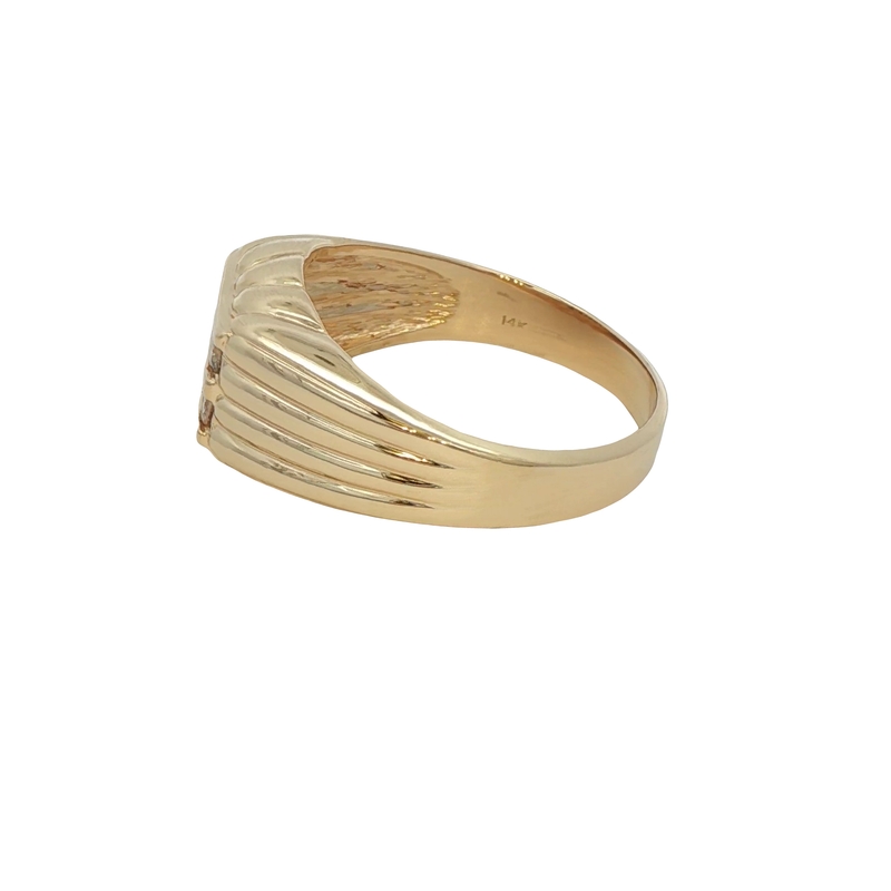 14k Yellow Gold Cluster Diamond Ring
