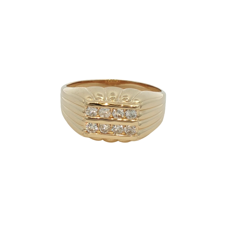 14k Yellow Gold Cluster Diamond Ring