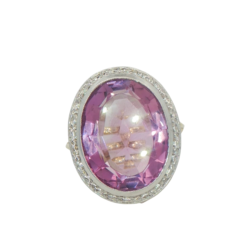 14k Two-toned Amethyst Ring