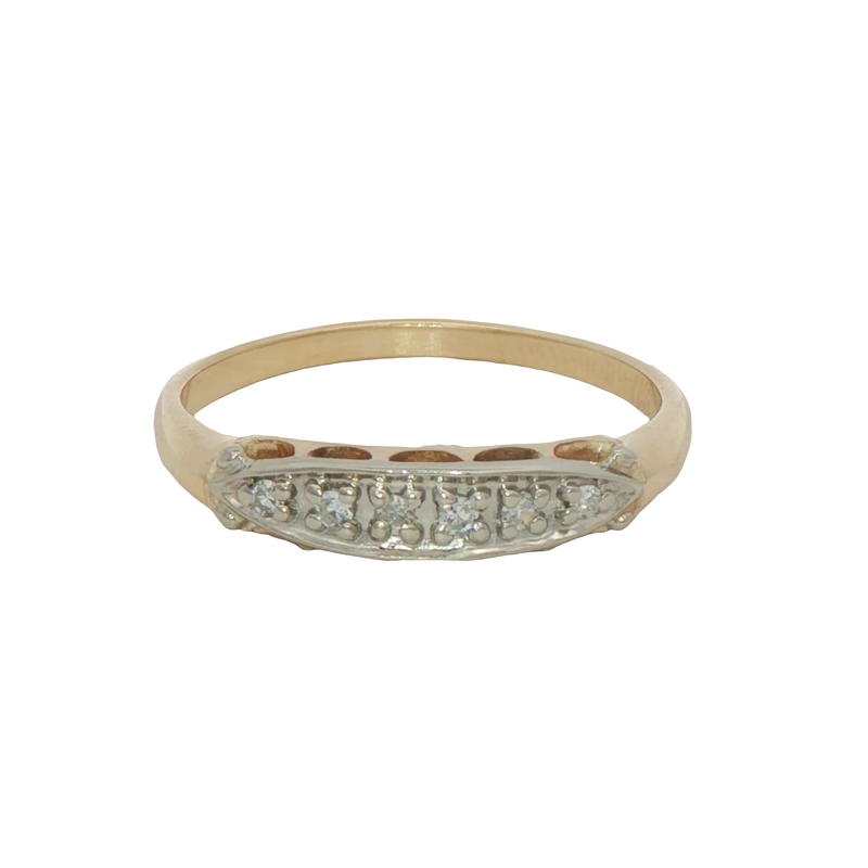 14k Two-toned Diamond Estate Ring
