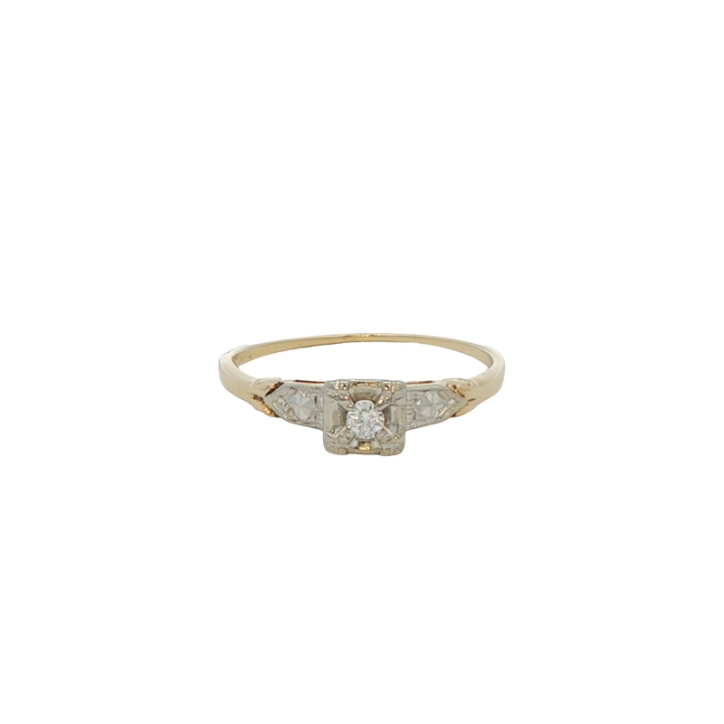 14k Yellow Gold Antique Diamond Ring