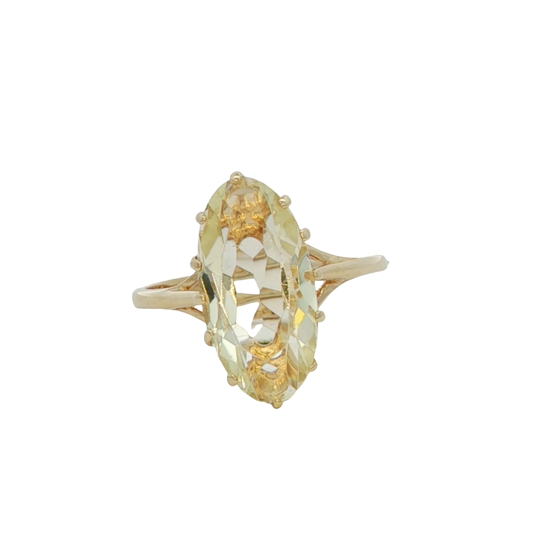 10k White Gold Lemon Quartz Ring