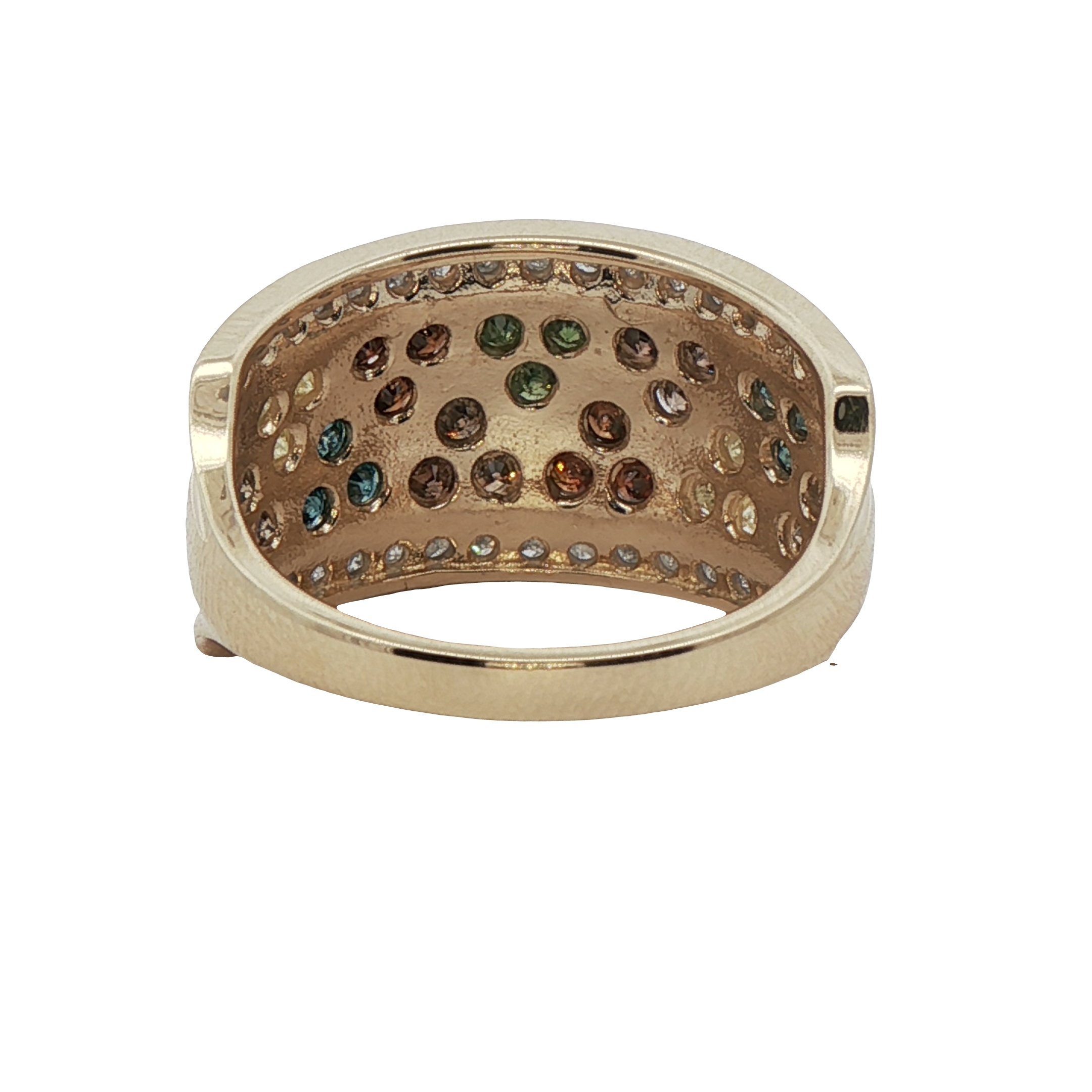 14k Yellow Gold Multi-color Diamond Ring