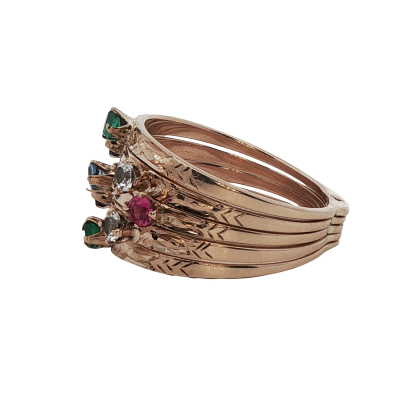 14k Rose Gold Multi-stone Ring
