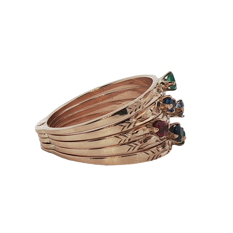 14k Rose Gold Multi-stone Ring