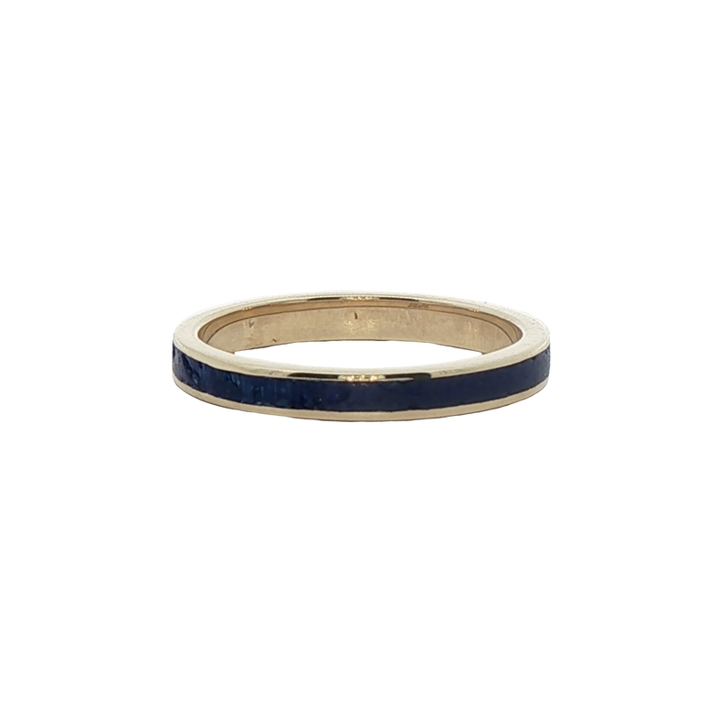 18k Yellow Gold Blue Enamel Ring