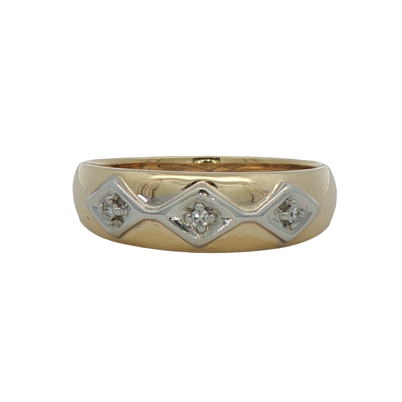 14k Two Tone Diamond Band