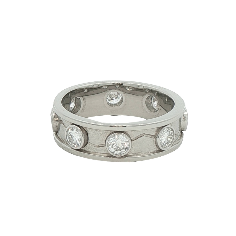 14k White Gold Diamond Band