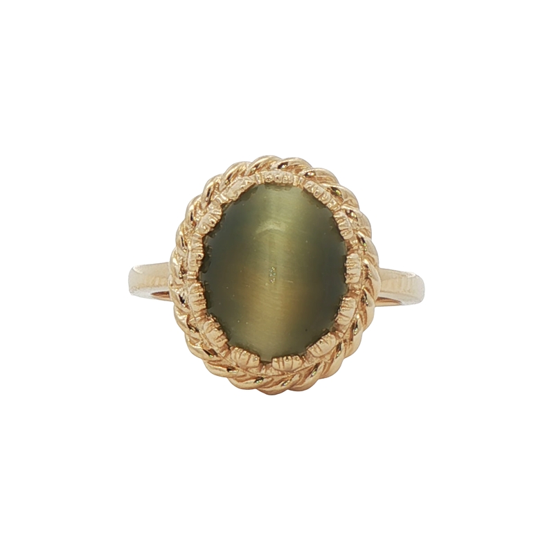 14k Yellow Gold And Tigers Eye Ring