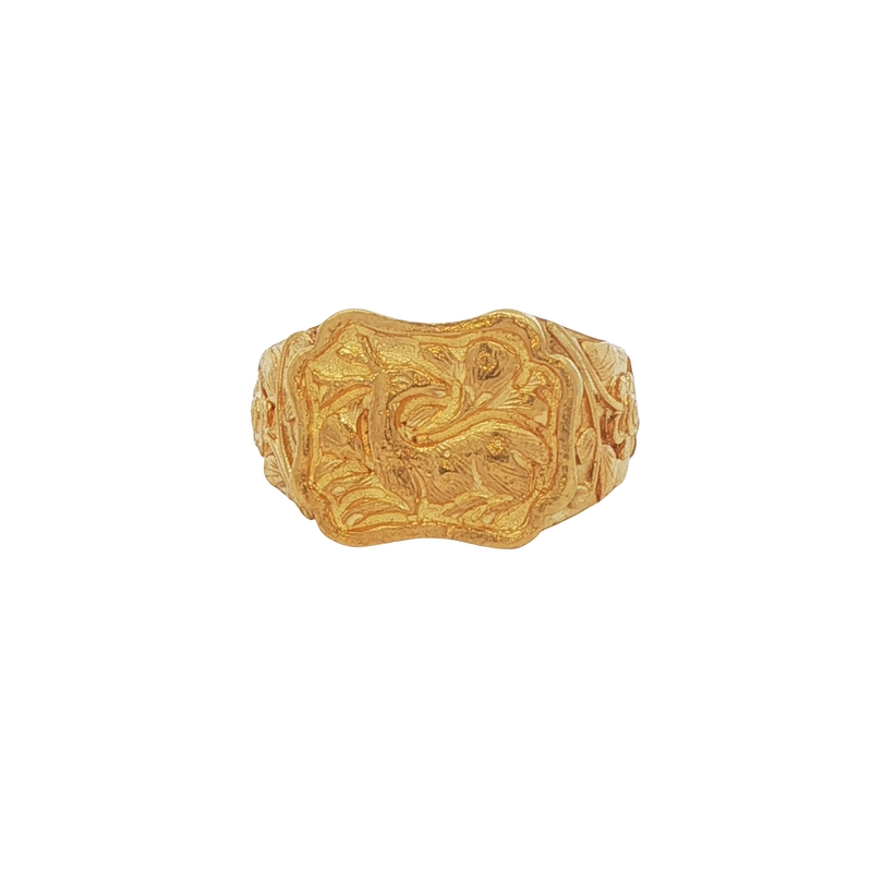 22k Yellow Gold Carved Ring