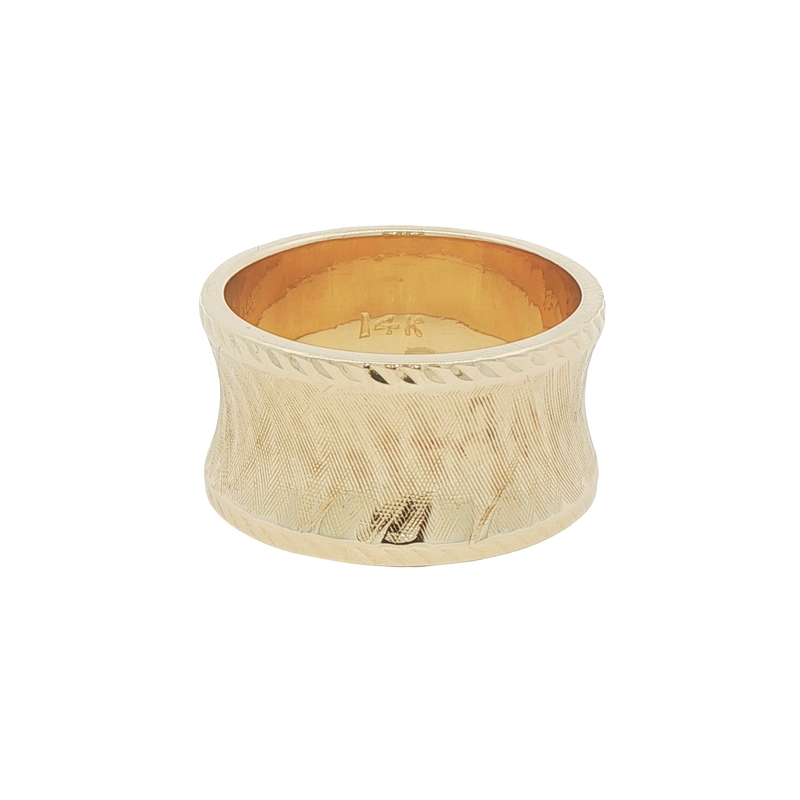 14k Yellow Gold Wide Concave Band