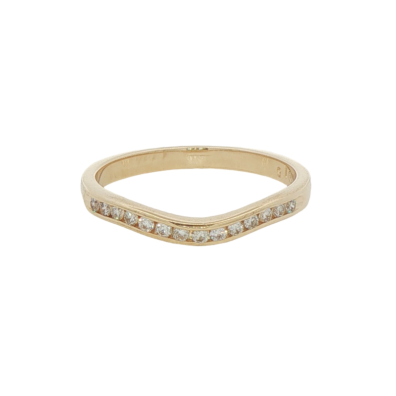 14k Yellow Gold Contoured Band