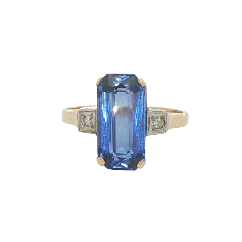 14k Two-tone Tanzanite And Diamond Ring
