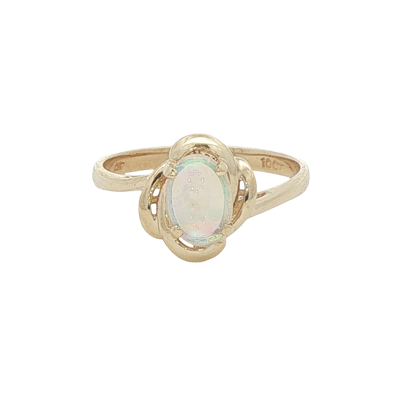 14k Yellow Gold And Opal Ring