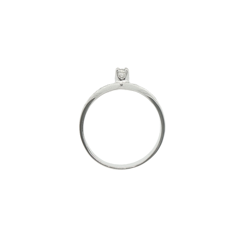14k White Gold Diamond Stacked Ring