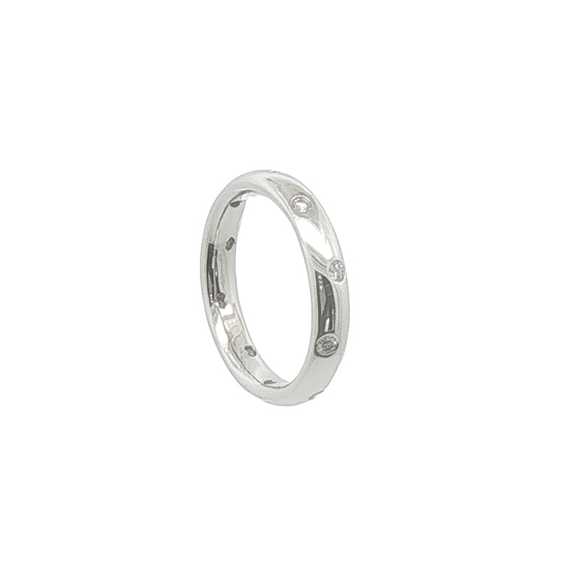 Platinum Burnished Diamond Band