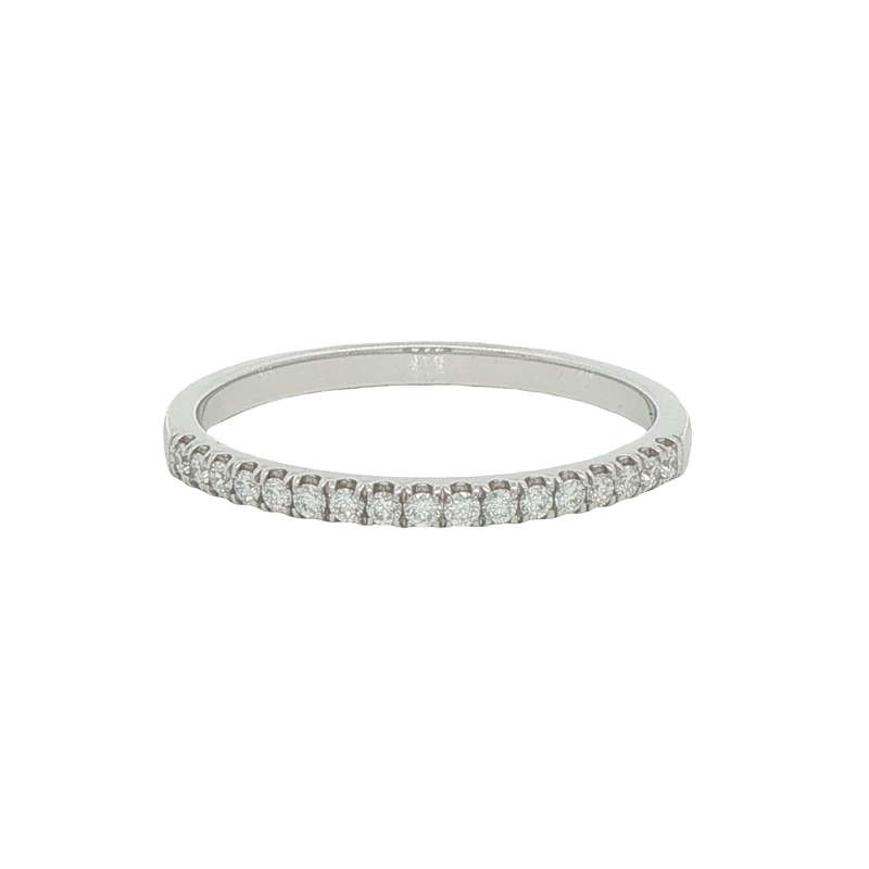 14k White Gold Diamond Wedding Band