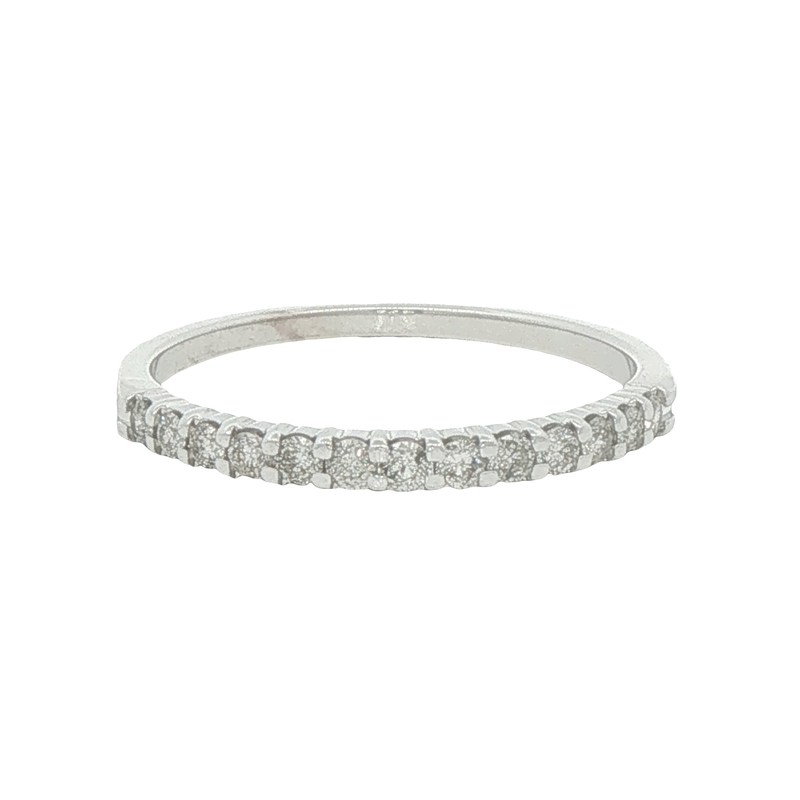 14k White Gold Diamond Wedding Band