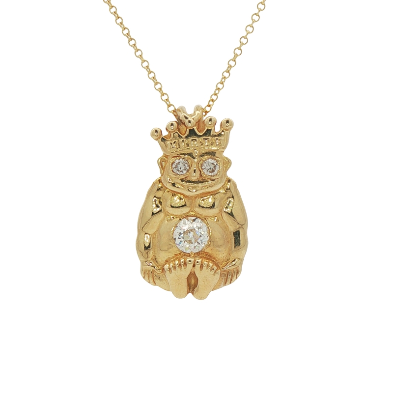 14k Yellow Gold Diamond Mirth Pendant